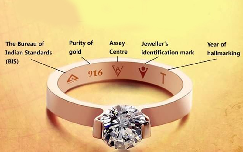 gold hallmark 916 symbole