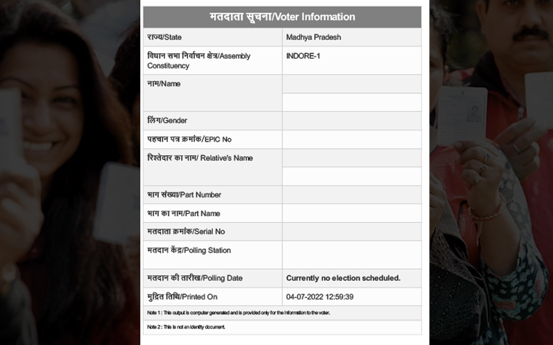 voting slip